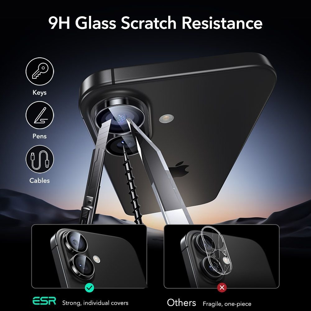 iPhone 16 / 16 Plus ESR Armorite kameros dangtelis – juodas 5