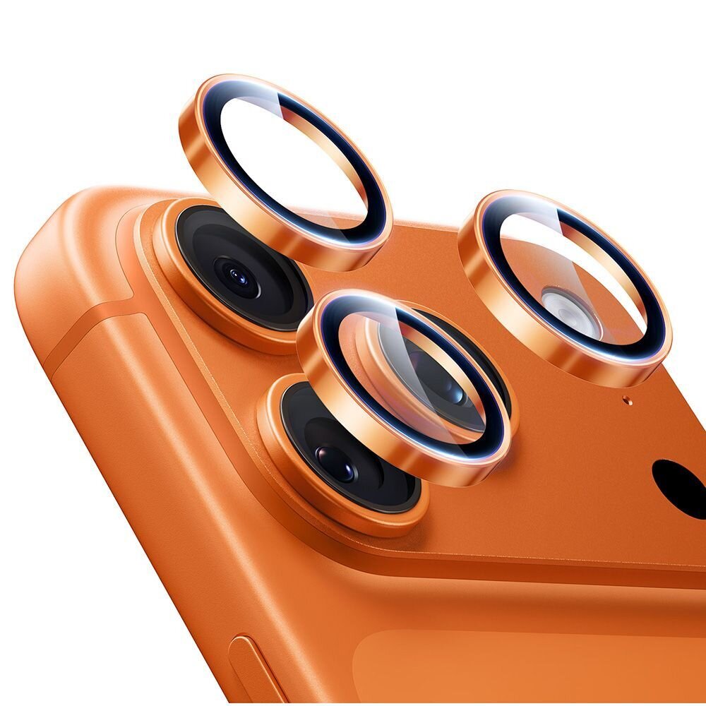 iPhone 17 Pro / 17 Pro Max / 15 Pro / 15 Pro Max / 16 Pro / 16 Pro Max ESR Armorite kameros apsauginis stiklas – oranžinis iPhone 17 Pro / 17 Pro Max / 15 Pro / 15 Pro Max / 16 Pro / 16 Pro Max ESR Armorite kameros apsauginis stiklas – oranžinis