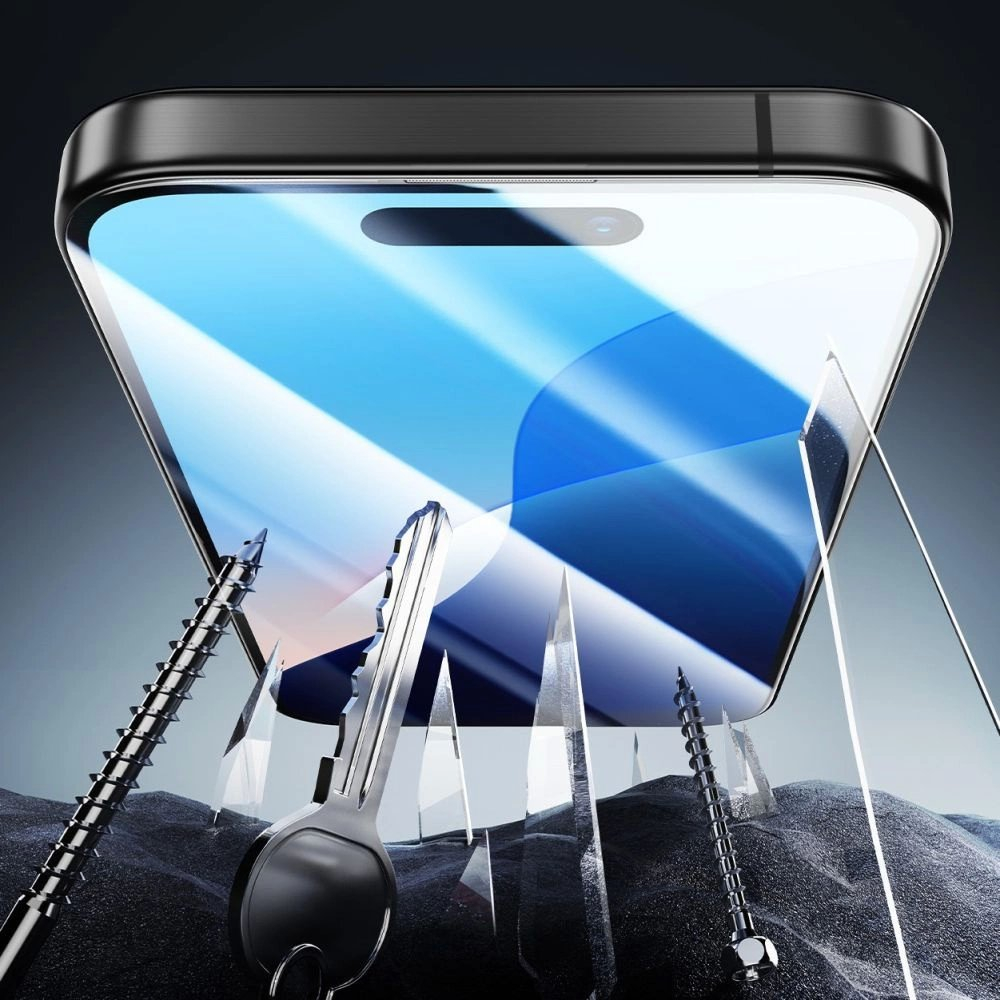 ESR Armorite Apsauginis stiklas iPhone 16Applicator -Juodais kraštais 2 ESR Armorite Apsauginis stiklas iPhone 16Applicator -Juodais kraštais 2