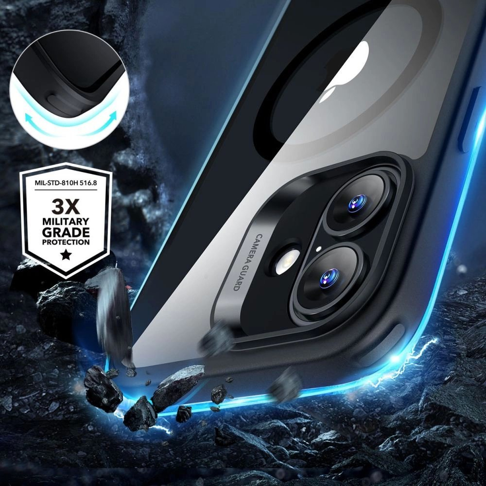 Dėklas ESR Classic Hybrid Halolock MagSafe + Apsauginis stiklas iPhone 16 - juodais kraštais 1 Dėklas ESR Classic Hybrid Halolock MagSafe + Apsauginis stiklas iPhone 16 - juodais kraštais 1