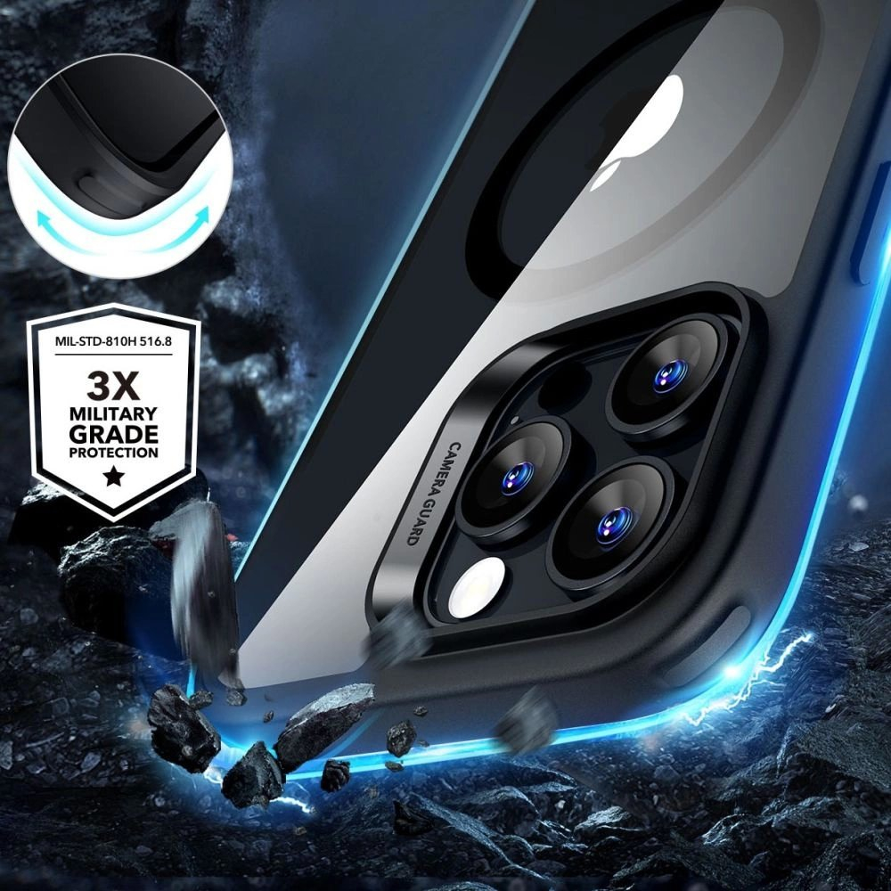 ESR Classic Hybrid Halolock Magsafe Dėklas + Apsauginis stiklas iPhone 16 Pro Max - SkaidrusJuodais kraštais 1 ESR Classic Hybrid Halolock Magsafe Dėklas + Apsauginis stiklas iPhone 16 Pro Max - SkaidrusJuodais kraštais 1