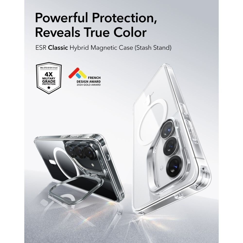 Samsung Galaxy S26+ ESR Classic Hybrid Kickstand MagSafe dėklas – skaidrus 3 Samsung Galaxy S26+ ESR Classic Hybrid Kickstand MagSafe dėklas – skaidrus 3