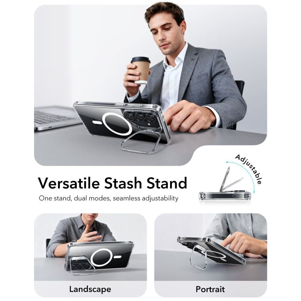 Samsung Galaxy S26 ESR Classic Hybrid Kickstand MagSafe dėklas – skaidrus 2
