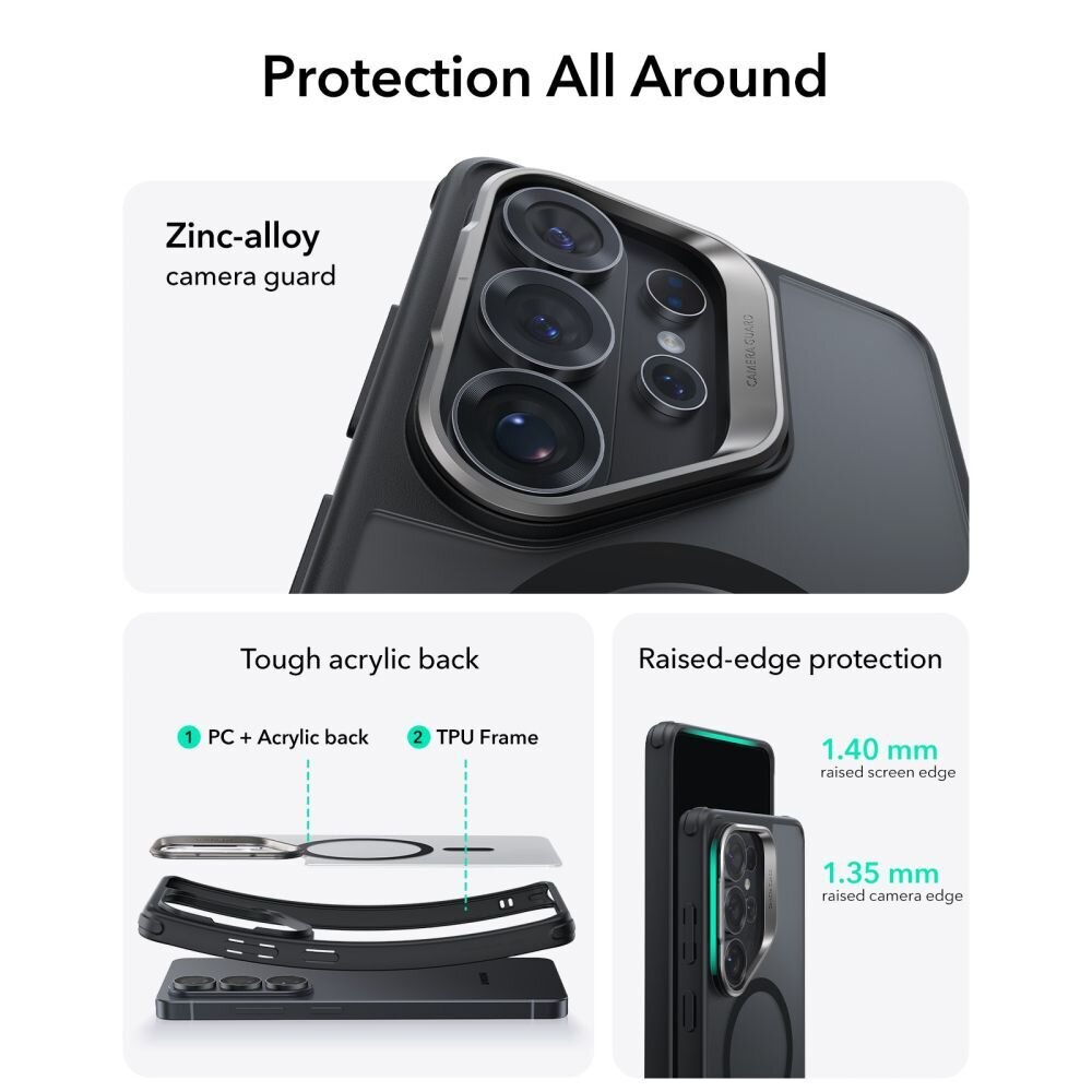 Samsung Galaxy S26 Ultra ESR Classic Hybrid Kickstand MagSafe dėklas – juodas 1