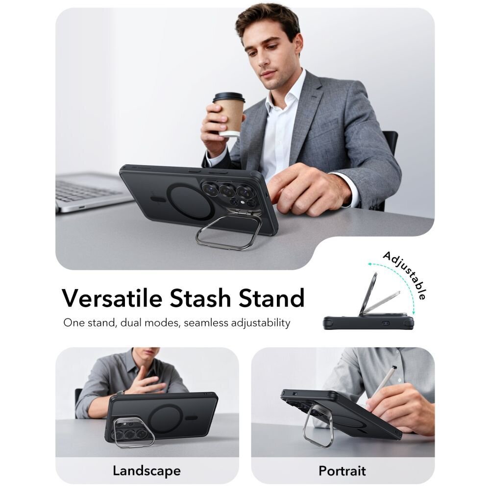 Samsung Galaxy S26 Ultra ESR Classic Hybrid Kickstand MagSafe dėklas – juodas 2 Samsung Galaxy S26 Ultra ESR Classic Hybrid Kickstand MagSafe dėklas – juodas 2