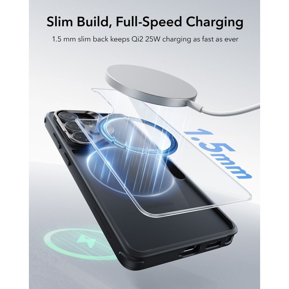 Samsung Galaxy S26 Ultra ESR Classic Hybrid Kickstand MagSafe dėklas – skaidrus juodas 6