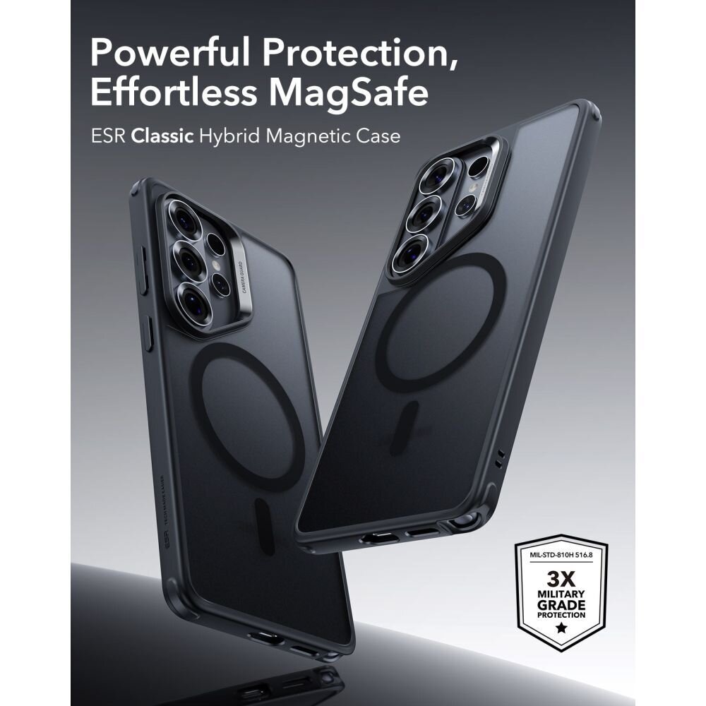 Samsung Galaxy S26 Ultra ESR Classic Hybrid MagSafe dėklas – juodas 5 Samsung Galaxy S26 Ultra ESR Classic Hybrid MagSafe dėklas – juodas 5