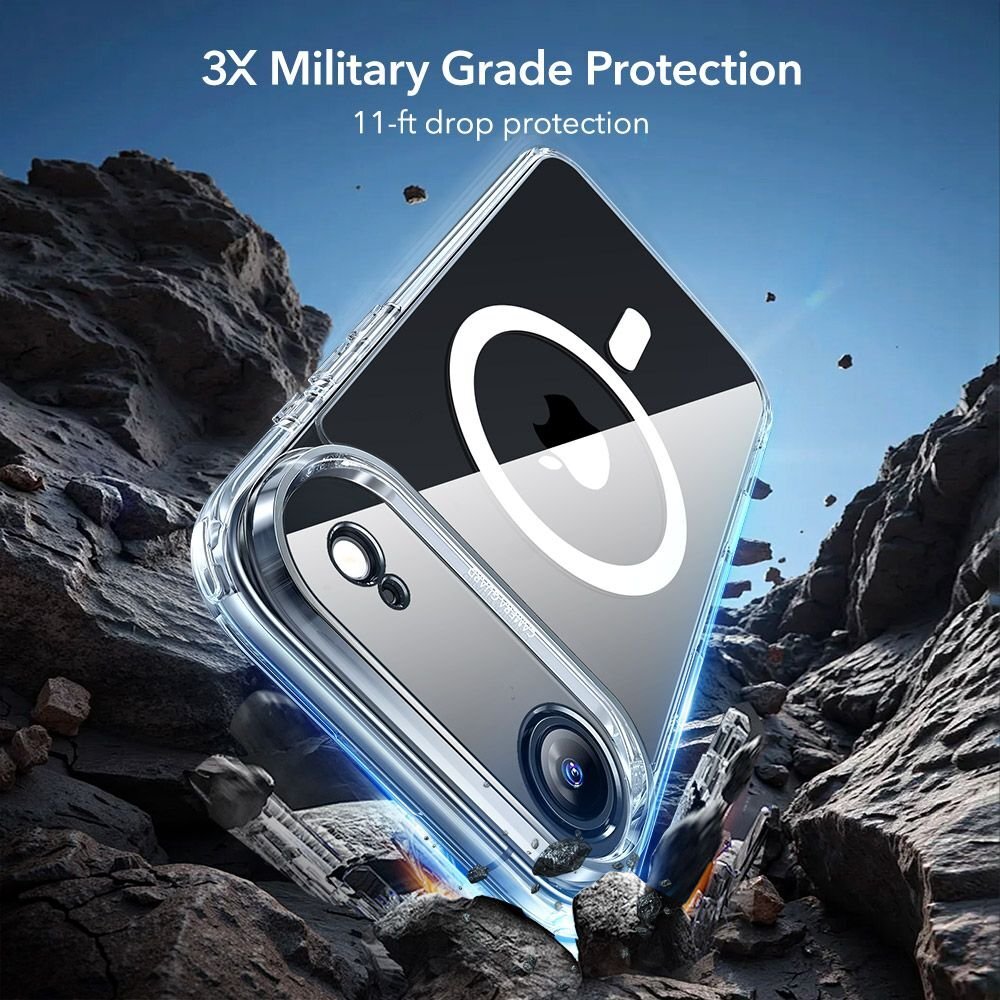 iPhone 17 Air ESR Classic Hybrid MagSafe + grūdinto stiklo rinkinys – skaidrus 3