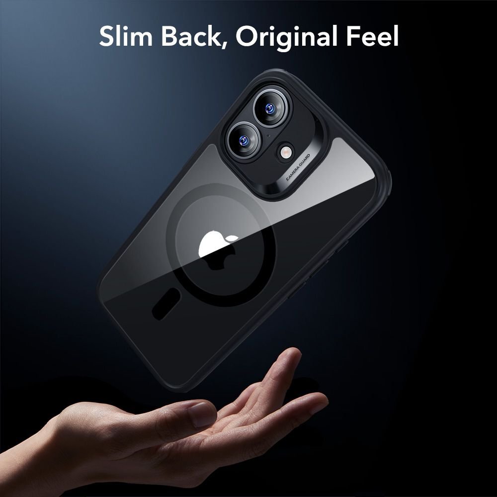 iPhone 17 ESR Classic Hybrid MagSafe + grūdinto stiklo rinkinys – juodas skaidrus 7