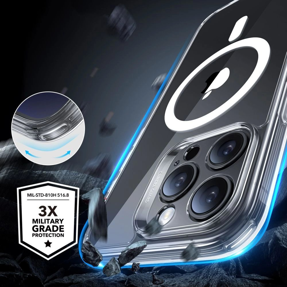 ESR Classic Pro Set Halolock MagSafe Dėklas iPhone 16 Pro - skaidrus 3 ESR Classic Pro Set Halolock MagSafe Dėklas iPhone 16 Pro - skaidrus 3