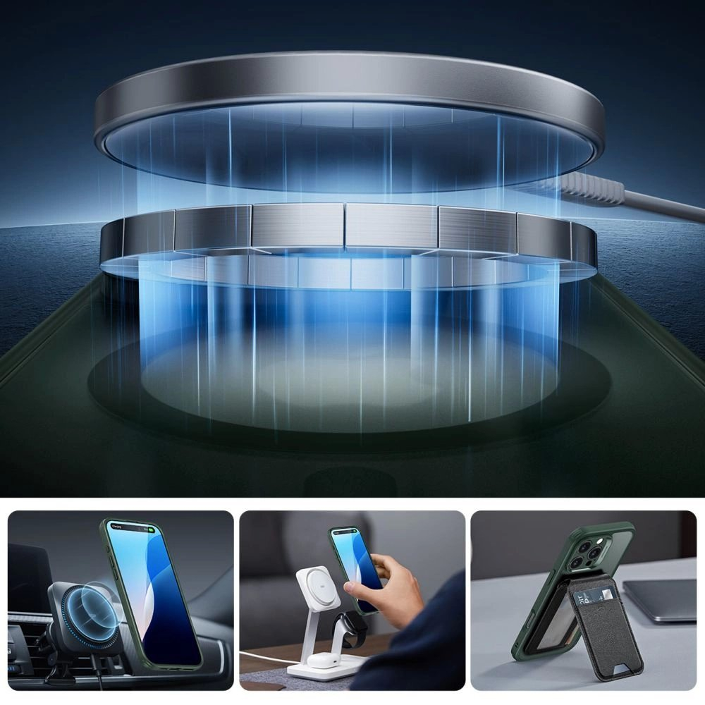 ESR Classic Pro Set Halolock MagSafe Dėklas iPhone 16 Pro Max - žalias 2 ESR Classic Pro Set Halolock MagSafe Dėklas iPhone 16 Pro Max - žalias 2