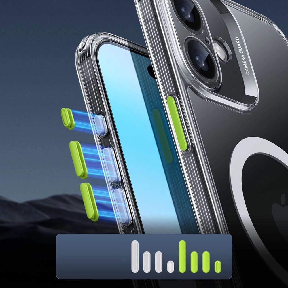 ESR Classic Pro Set Halolock MagSafe iPhone 16 Case - skaidrus 5 ESR Classic Pro Set Halolock MagSafe iPhone 16 Case - skaidrus 5