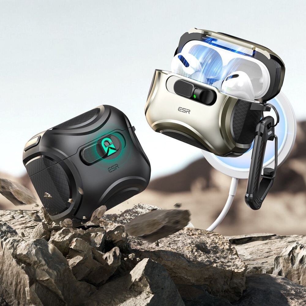 AirPods Pro 3 ESR Cyber FlickLock MagSafe dėklas – juodas 4