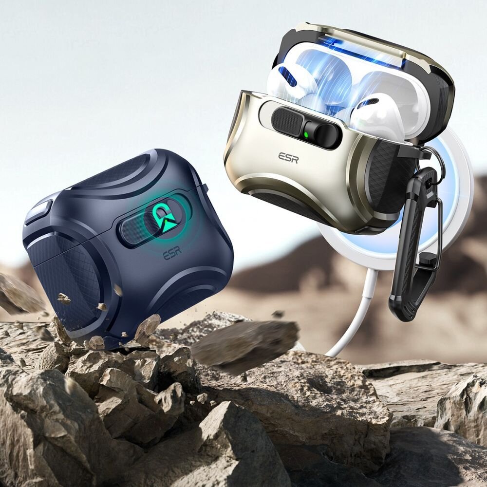AirPods Pro 3 ESR Cyber FlickLock MagSafe dėklas – tamsiai mėlynas 3