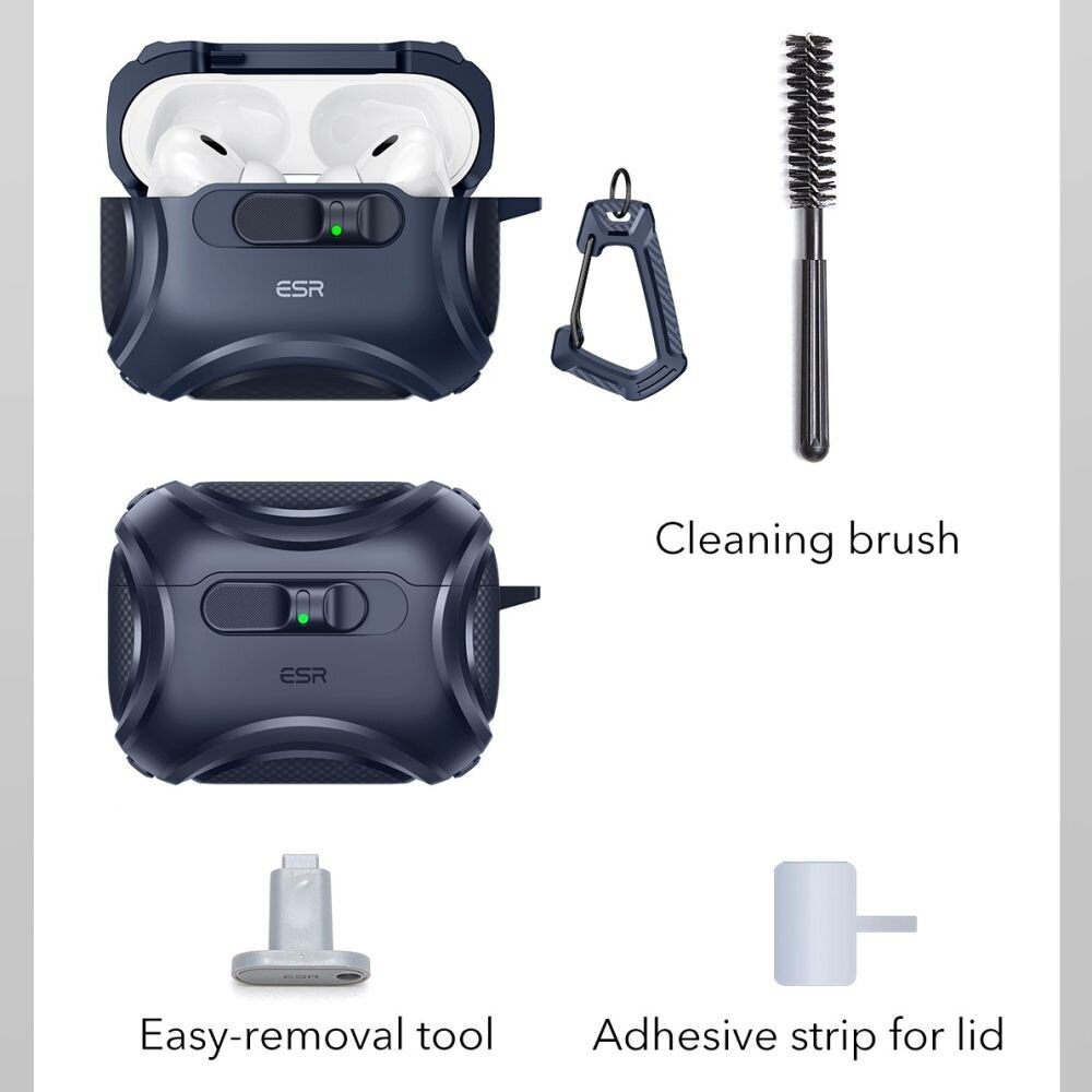 AirPods Pro 3 ESR Cyber FlickLock MagSafe dėklas – tamsiai mėlynas 5 AirPods Pro 3 ESR Cyber FlickLock MagSafe dėklas – tamsiai mėlynas 5