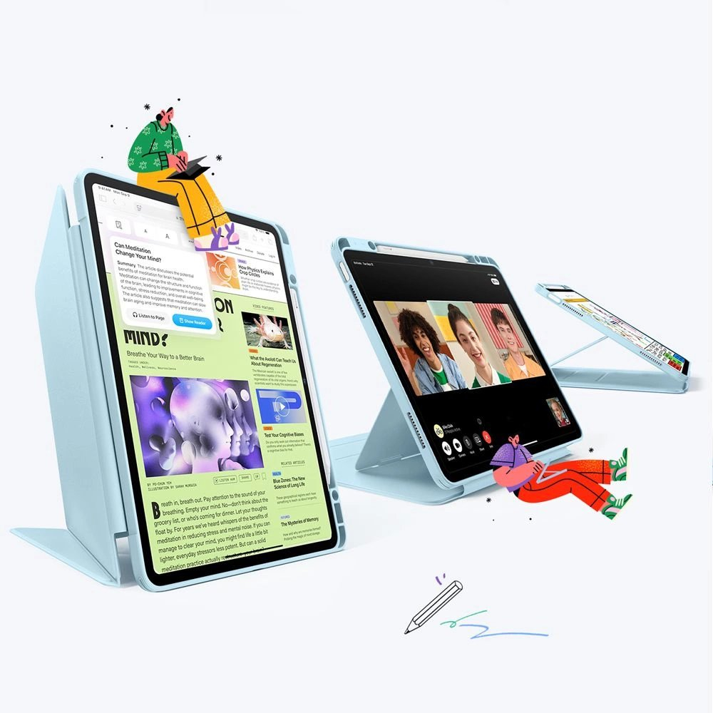 iPad Air 13" 1 / 2 – ESR Flip Hybrid dėklas - Mėlynas 1