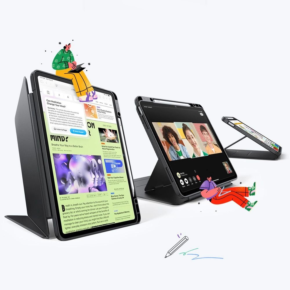 iPad Air 13" 2024–2025 – ESR Flip Hybrid dėklas - Juodas 1