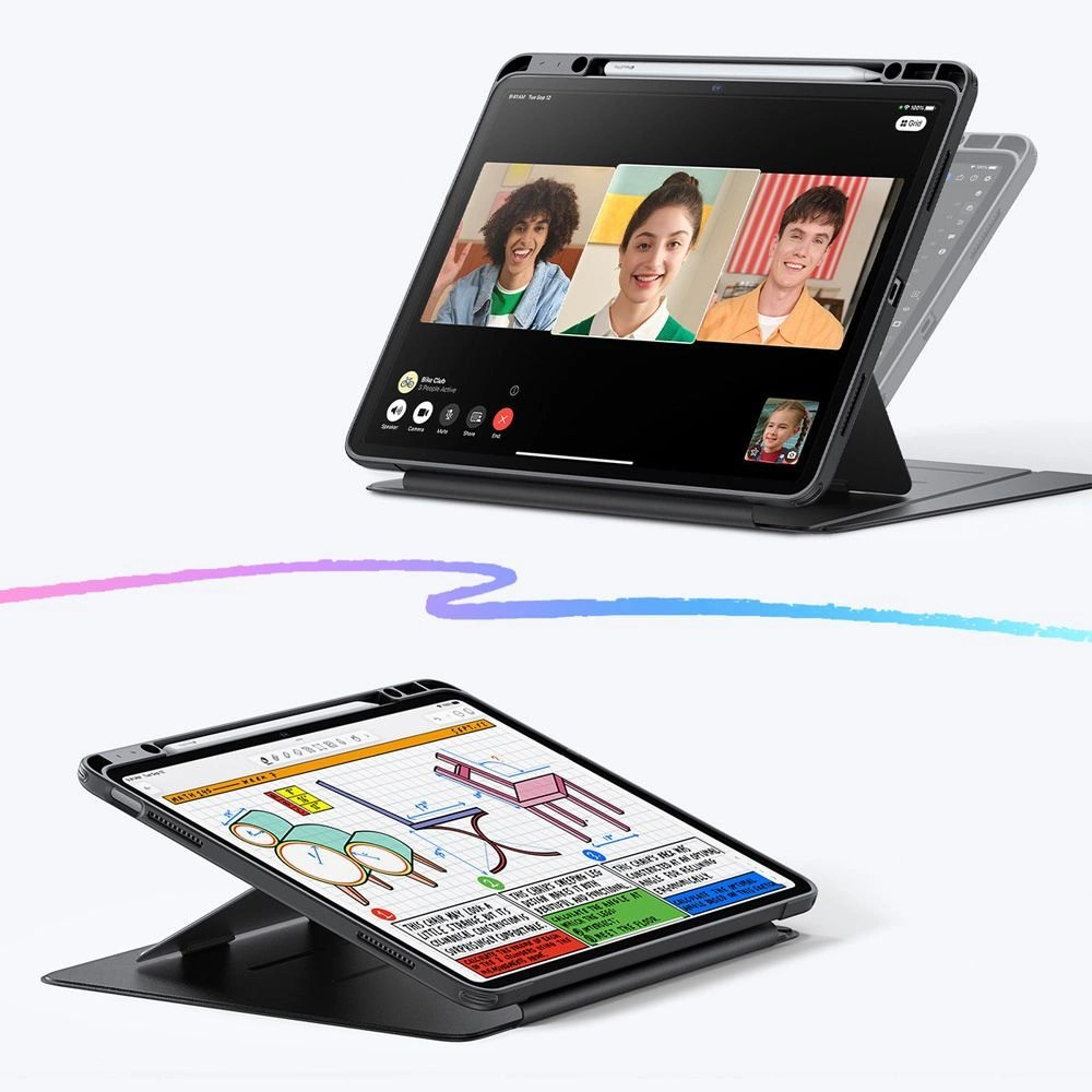 iPad Air 13" 2024–2025 – ESR Flip Hybrid dėklas - Juodas 2