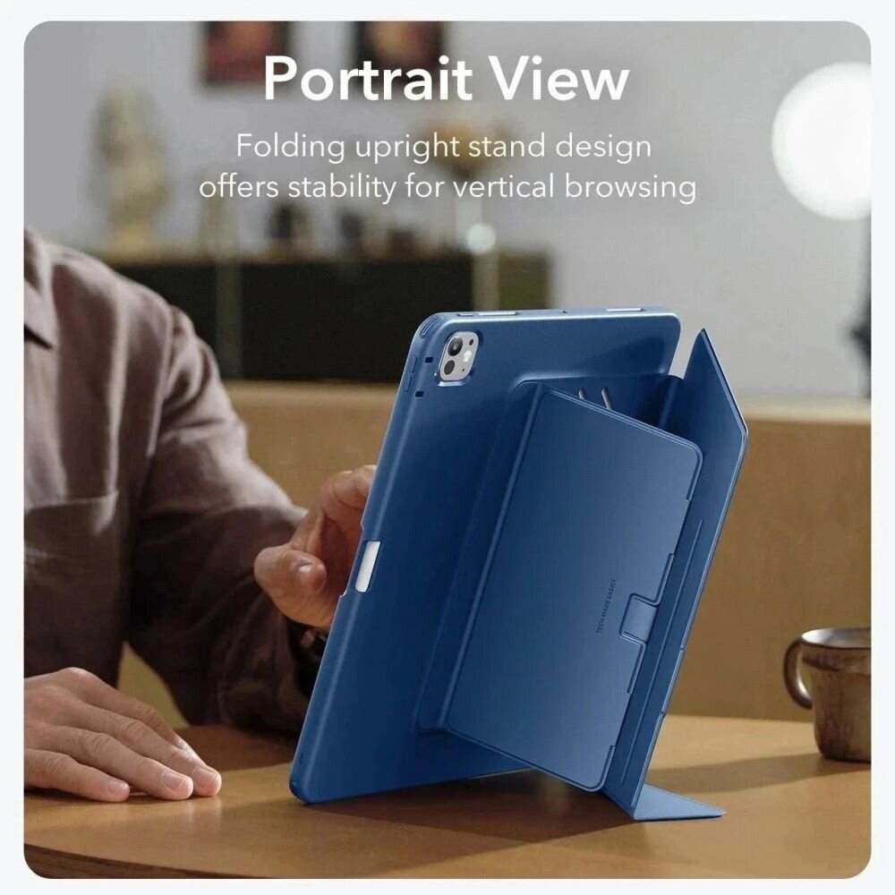 iPad Pro 13" (7 / 8 karta, 2024–2025) ESR Flip Hybrid dėklas – tamsiai mėlynas 1