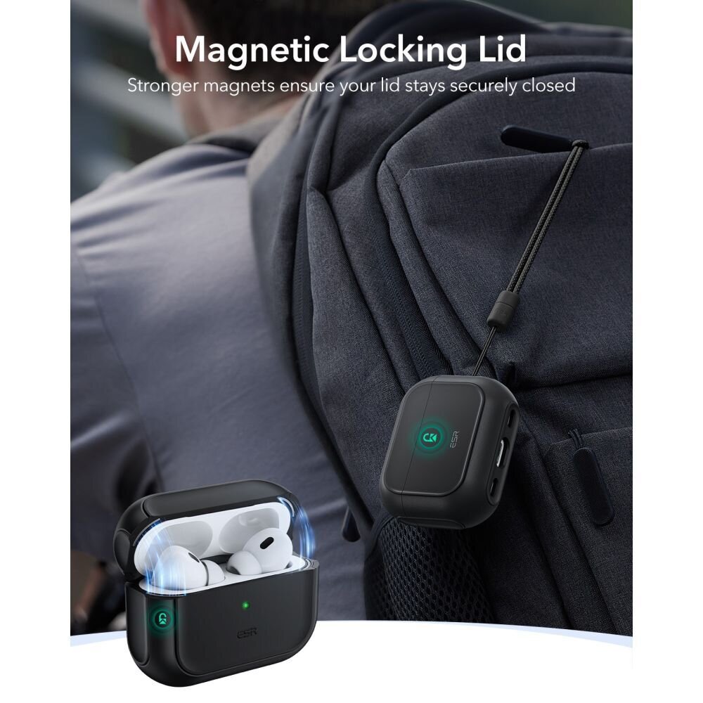 AirPods Pro 3 ESR Orbit HaloLock MagSafe dėklas – juodas 6 AirPods Pro 3 ESR Orbit HaloLock MagSafe dėklas – juodas 6