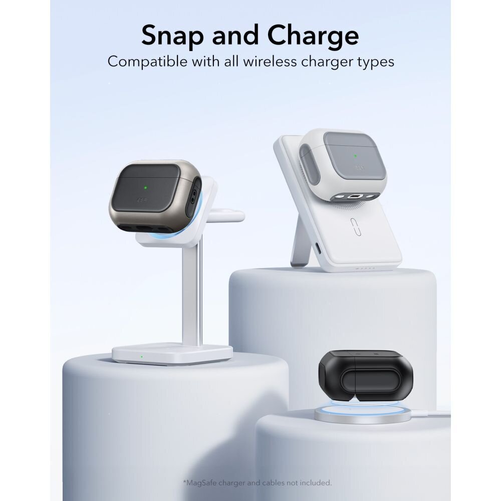 AirPods Pro 3 ESR Orbit HaloLock MagSafe dėklas – pilkai juodas 5