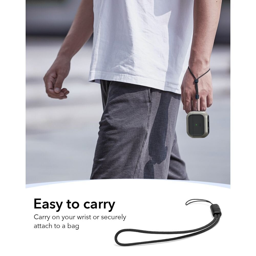 AirPods Pro 3 ESR Orbit HaloLock MagSafe dėklas – pilkai juodas 6 AirPods Pro 3 ESR Orbit HaloLock MagSafe dėklas – pilkai juodas 6