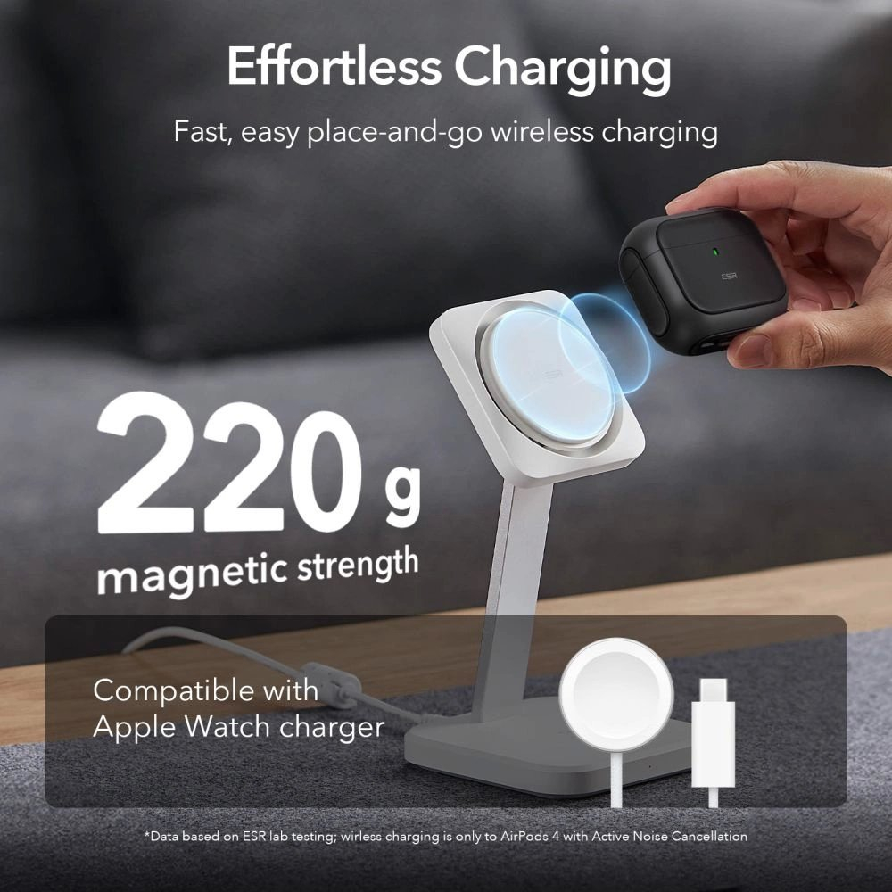 ESR Orbit Halolock MagSafe Dėklas Apple AirPods 4 - juodas 2 ESR Orbit Halolock MagSafe Dėklas Apple AirPods 4 - juodas 2