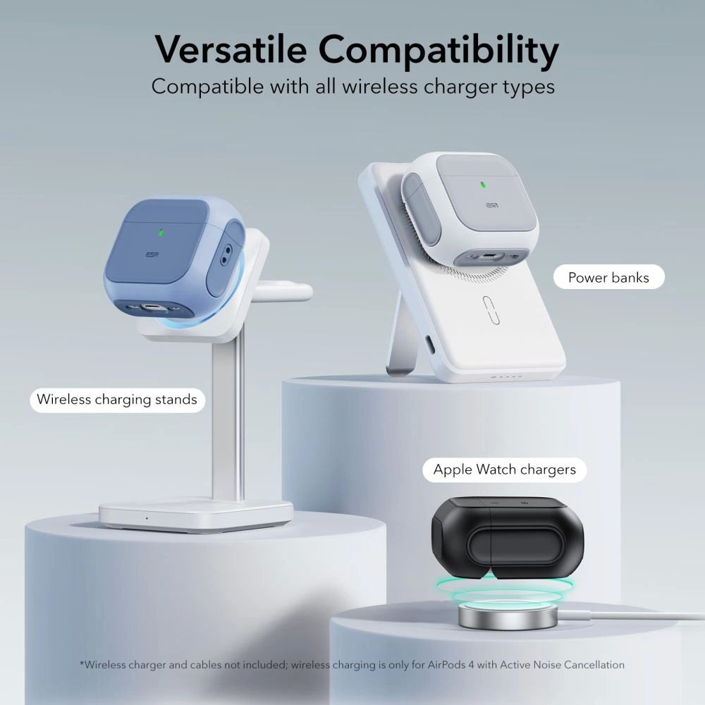 ESR Orbit Halolock MagSafe Dėklas Apple AirPods 4 - juodas 4 ESR Orbit Halolock MagSafe Dėklas Apple AirPods 4 - juodas 4