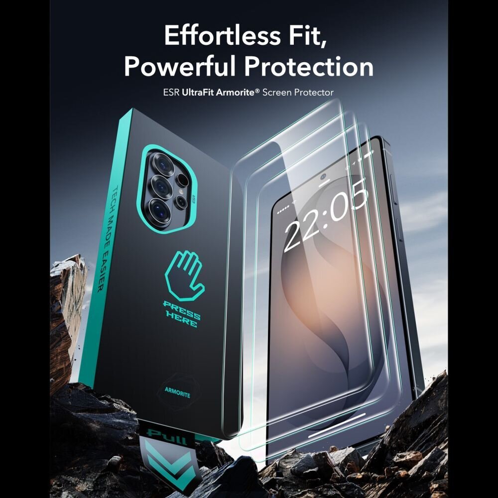 Samsung Galaxy S26 Ultra ESR UltraFit Armorite grūdintas stiklas (2 vnt.) 2 Samsung Galaxy S26 Ultra ESR UltraFit Armorite grūdintas stiklas (2 vnt.) 2