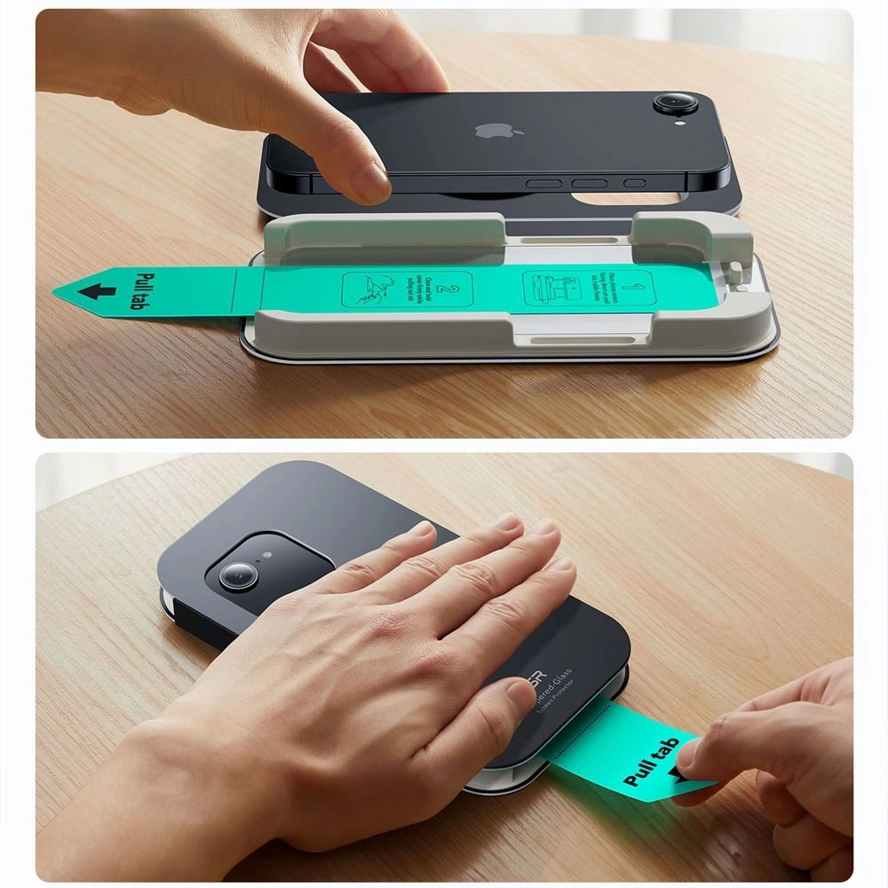 iPhone 13 / 13 Pro / 14 / 16e – ESR UltraFit grūdinto stiklo 2 vnt. rinkinys 8