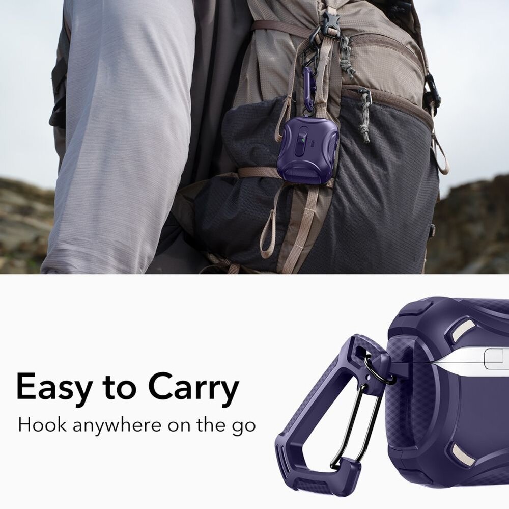 AirPods Pro 3 ESR Cyber FlickLock MagSafe dėklas – violetinis 2