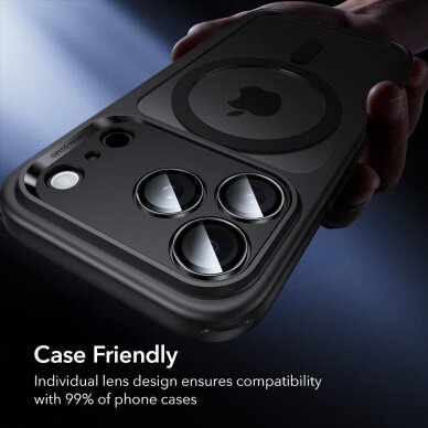 iPhone 14 Pro / Pro Max / 15 Pro / Pro Max / 16 Pro / Pro Max / 17 Pro / Pro Max ESR Armorite kameros apsauga – juoda 8