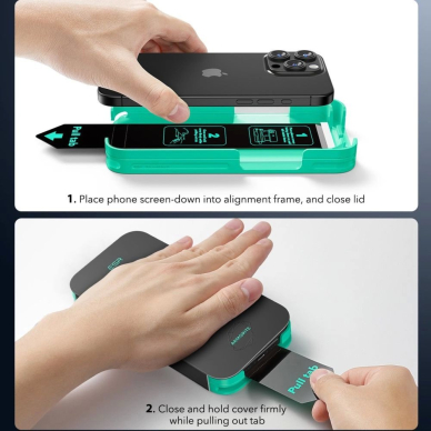 ESR Armorite Apsauginis stiklas iPhone 16 Pro Max -Juodais kraštais 3 ESR Armorite Apsauginis stiklas iPhone 16 Pro Max -Juodais kraštais 3