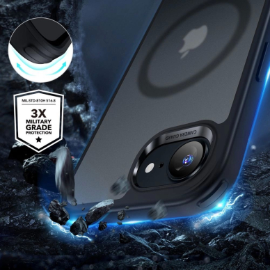 ESR Classic Hybrid Halolock MagSafe Dėklas skirtas iPhone 16e - Juodas 3