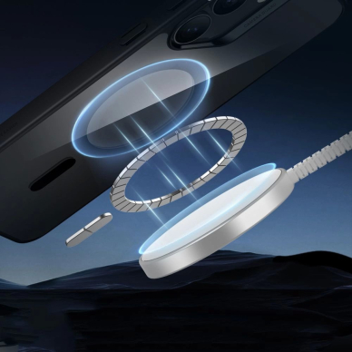 ESR Classic Hybrid Halolock MagSafe Dėklas skirtas Samsung Galaxy S25+ - Permatomas Juodas 2