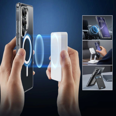 ESR Classic Hybrid Halolock MagSafe Dėklas skirtas Samsung Galaxy S25 Ultra - Permatomas 3