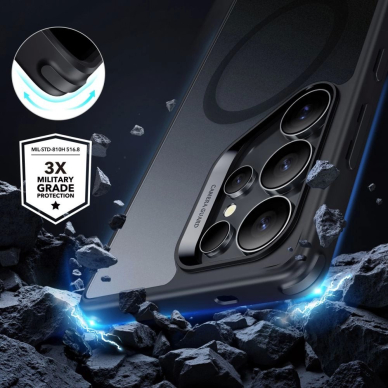 ESR Classic Hybrid Halolock MagSafe Dėklas skirtas Samsung Galaxy S25 Ultra - Translucent Juodas 4