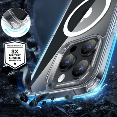 ESR Classic Hybrid Halolock Magsafe Dėklas + Apsauginis stiklas iPhone 16 Pro Max - Skaidrus 1