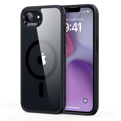 ESR Classic Hybrid Halolock MagSafe iPhone 16e Dėklas - Permatomas-Juodas
