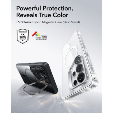 Samsung Galaxy S26 Ultra ESR Classic Hybrid Kickstand MagSafe dėklas – skaidrus juodas 3 Samsung Galaxy S26 Ultra ESR Classic Hybrid Kickstand MagSafe dėklas – skaidrus juodas 3