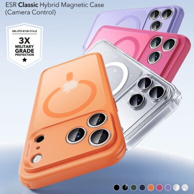 iPhone 17 Pro Max ESR Classic Hybrid MagSafe dėklas – skaidrus oranžinis 4