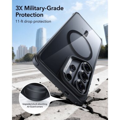 Samsung Galaxy S26 Ultra ESR Classic Hybrid MagSafe dėklas – juodas skaidrus 6