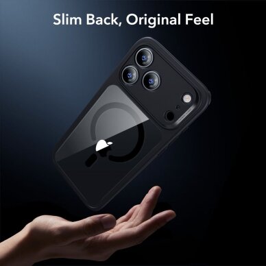 iPhone 17 Pro Max ESR Classic Hybrid MagSafe + grūdinto stiklo rinkinys – juodas skaidrus 5 iPhone 17 Pro Max ESR Classic Hybrid MagSafe + grūdinto stiklo rinkinys – juodas skaidrus 5