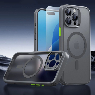 ESR Classic Pro Set Halolock MagSafe Dėklas iPhone 16 Pro Max - pilkas 1 ESR Classic Pro Set Halolock MagSafe Dėklas iPhone 16 Pro Max - pilkas 1