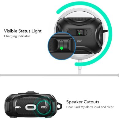 AirPods Pro 3 ESR Cyber FlickLock MagSafe dėklas – juodas 1 AirPods Pro 3 ESR Cyber FlickLock MagSafe dėklas – juodas 1