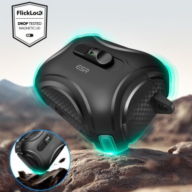 AirPods Pro 3 ESR Cyber FlickLock MagSafe dėklas – juodas 5 AirPods Pro 3 ESR Cyber FlickLock MagSafe dėklas – juodas 5
