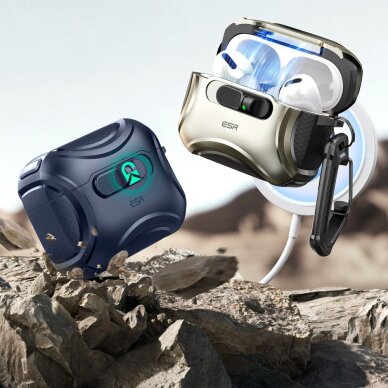 AirPods Pro 3 ESR Cyber FlickLock MagSafe dėklas – tamsiai mėlynas 3 AirPods Pro 3 ESR Cyber FlickLock MagSafe dėklas – tamsiai mėlynas 3