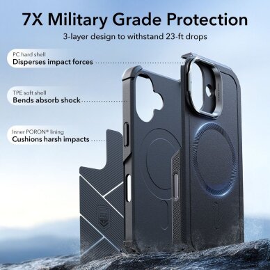 iPhone 17 dėklas ESR Cyber Kickstand, MagSafe – juodas 4