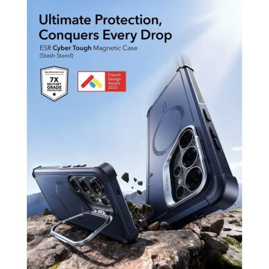 Samsung Galaxy S26 Ultra ESR Cyber Tough Kickstand MagSafe dėklas – juodas 2