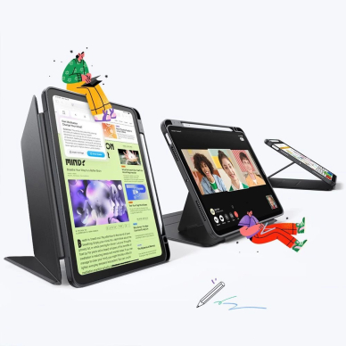 iPad 10.9" 2020–2022 / 11" 2024–2025 – ESR Flip Hybrid dėklas - Juodas 1